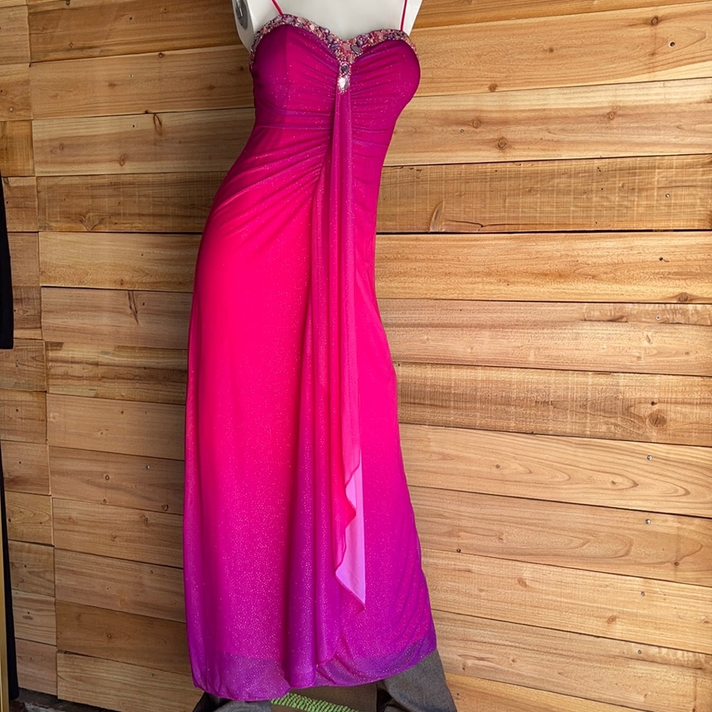Fuchsia/purple Long Party Dress